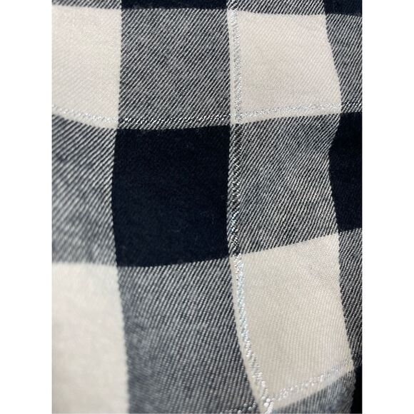 Oversized Buffalo Check Button Down Shirt Lane Bryant Women 18/20 Black White‎ - Picture 3 of 9